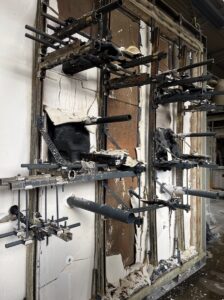 Brandschutzversuch in Prüfofen mit Abschottungen