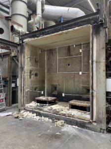 Brandschutzversuch in Prüfofen